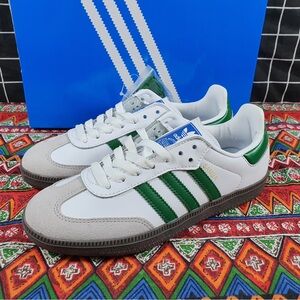 New Adidas Samba OG Sneaker Shoes White Green Gum